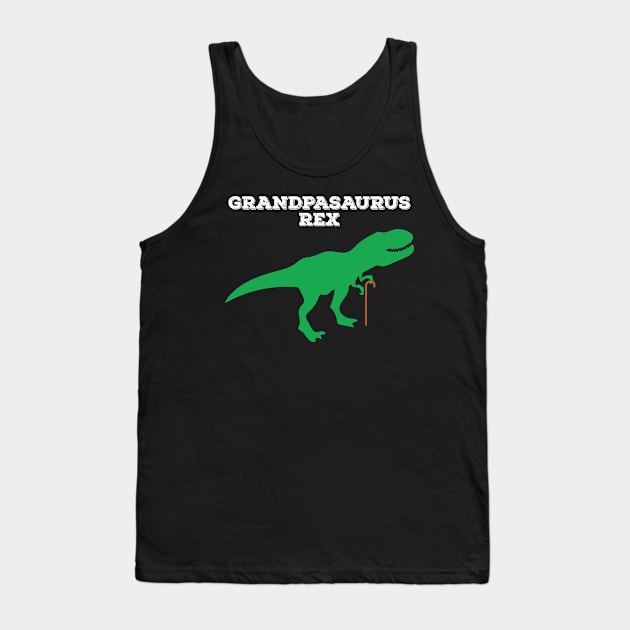 Funny Grandpa Dinosaur Tshirt Grandpasaurus Rex Tank Top by Tracy